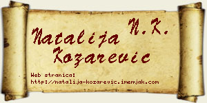 Natalija Kozarević vizit kartica